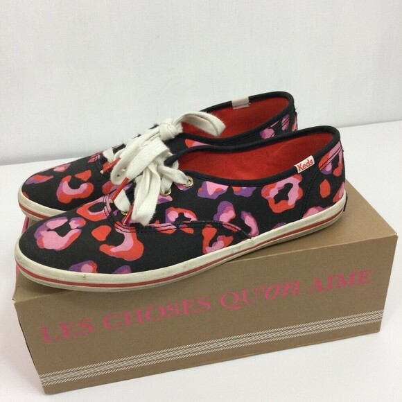 Keds Kate Spade New York Womens Black Leopard Print Lace Up Sneakers Size 8 US - Picture 9 of 12